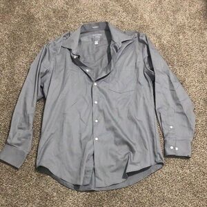 Van Heusen Men's Casual Gray Button Down Shirt